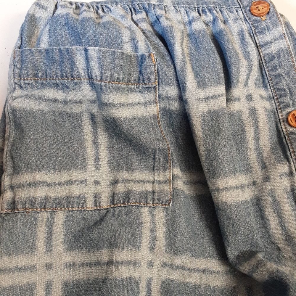 Wonder Nation Dress Denim Dropped Waist Pockets ButtonChecks Girls Size M (7/8) - Picture 5 of 8